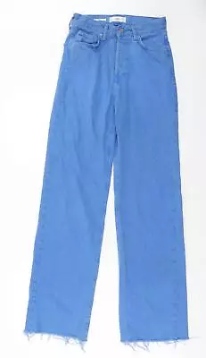 Mango Womens Blue Cotton Straight Jeans Size 6 Regular Zip • £5.25