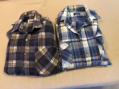 Lot Of (2) Men's Flannel Shirts Sz. M Andover Trail Premier International VG • $14