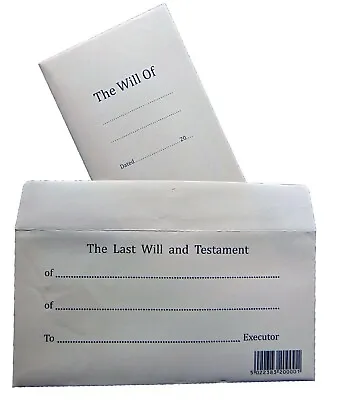 £3.70 • Buy Last Will And Testament & Secure Envelope With Instructions & Example DIY Kit