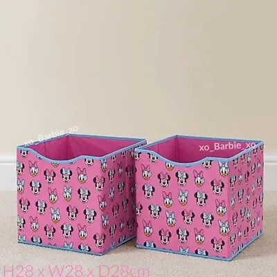 Disney Minnie Mouse Foldable Storage Boxes 28 X 28 X 28cm - Pack Of 2 - New • £14.99