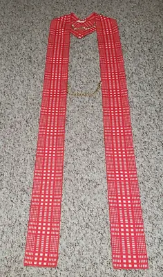 Clergy Officiant Stole Vestment Red & White Vintage Custom Made • $20