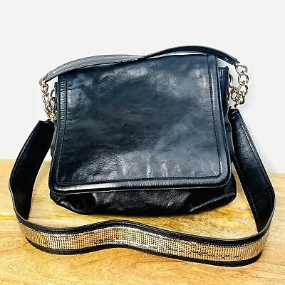 $129.95 • Buy Oroton Black Leather Large Crossbody Tote Shoulder Bag Handbag Mesh
