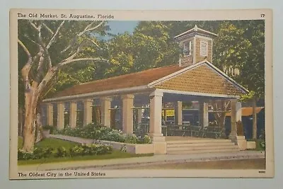 $2.49 • Buy The Old Market, St. Augustine, Florida Linen Postcard