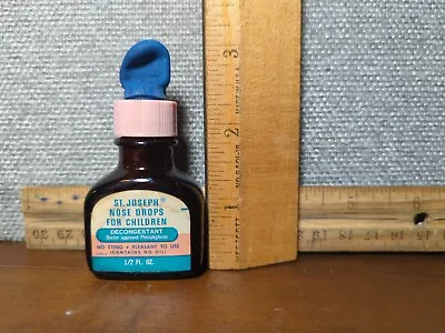Vintage Dropper Bottle St. Joseph Nose Drops For Children COLLECTABLE ONLY  • $26