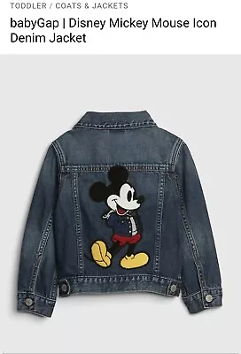 Baby Gap Disney Mickey Mouse 100% Cotton Jean Jacket Size 4 • $20