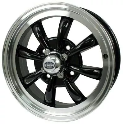 15  X 5-1/2  Vw Bug 4 Lug Black Empi 8 Spoke Wheel Includes Cap-Valve Stem • $178.95