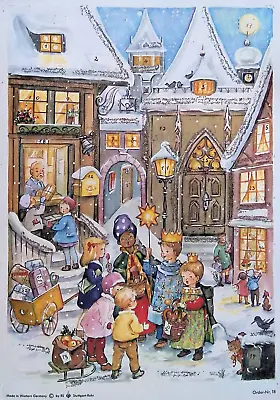 Vintage Carolers Winter Advent Calendar RS W Germany 1960s/70s #18 W/Envelope • $22.33