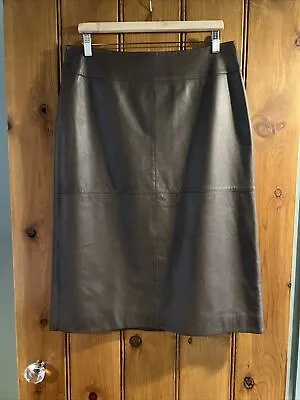 Modern Rarity Brown Leather Skirt 14 • £35