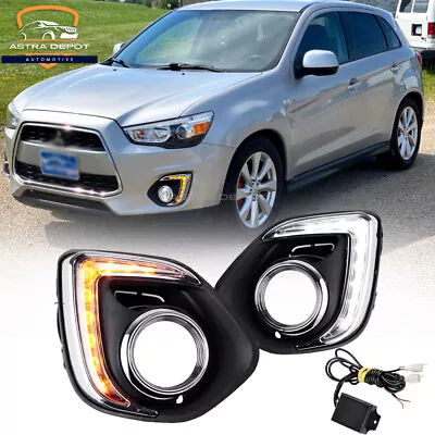 LED DRL Daytime Running Fog Light Cover For Mitsubishi Outlander Sport ASX 13-15 • $63.98