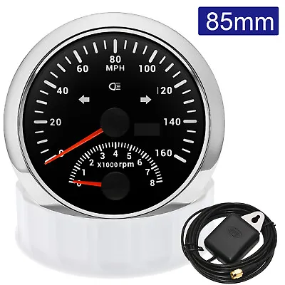 85mm GPS Speedometer 0-160MPH With Tachometer Gauge 0-8000RPM For Car Boat SUV • $45.80