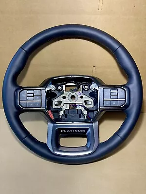 2021-2024 Ford F-150 Platinum Blue Stitching  OEM  Leather Steering Wheel. • $499