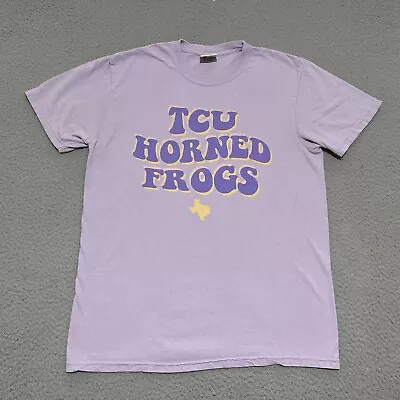 TCU Horned Frogs Shirt Adult Medium Purple Texas Graphic Tee Short Sleeve Retro • $18.88