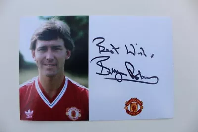 1986-88 Bryan Robson Signed Manchester United Photo Card B (28590) • $14.93