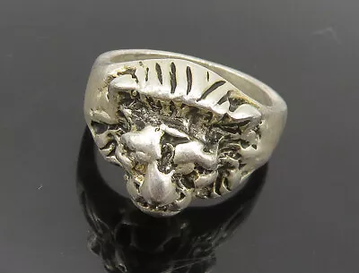 925 Sterling Silver - Vintage Chiseled Lion's Head Band Ring Sz 6.5 - RG17615 • $48.08