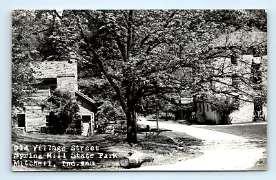 Old Village Street Spring Mill State Park Mitchell Indiana RPPC Postcard • $7.99