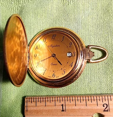 Vintage Majestron Women's Pocket Watch - France - Embossed Victoria • $22.99