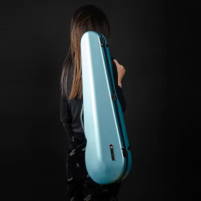 CHRISTINA Violin Case New Ice Blue Triangle 4/4 Carbon Fiber Light Waterproof • $159