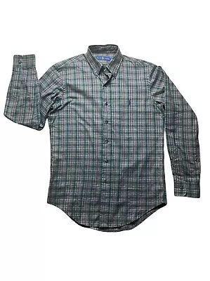 POLO Ralph Lauren Green Plaid Check Cotton Pony Shirt Size: XS (TP) • £19.99