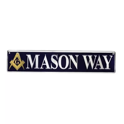 Mason Way Tin Street Sign Masonic Gift Freemason Garage Shop Bar Pub Wall Decor • $23.49