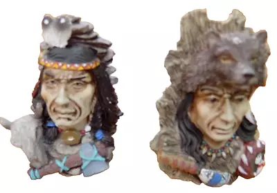 Vintage Native American Indian Figurines Small Ceramic Intricate FREEPOST • £10.99