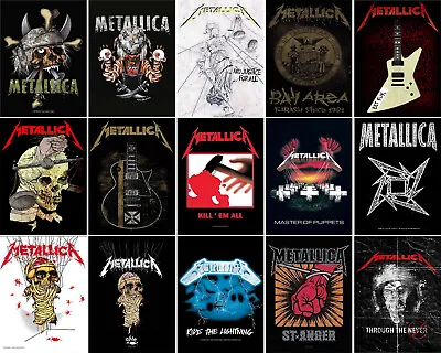 Metallica Poster Master Of Puppets Justice For All Band Logo Textile Flag • $19.85