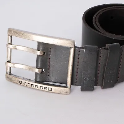 Vintage G-STAR Men's Brown Logo Buckle Leather Belt Size 85cm / 34 • $49.50