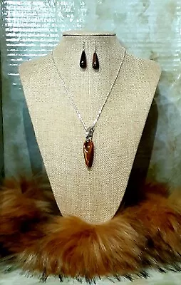 RLM STUDIO Stunning 925 Silver Tigers 🐅 Eye 11  L Necklace + 1.5  L Earrings • $85