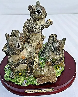 Montefiori Collection Italy Design Three Squirrels Resin Figurines On Wood Base • $31.99