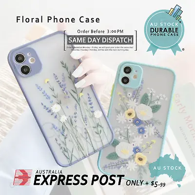$4.95 • Buy Flower Pattern Case Silicone Cover For IPhone 13 12 11 Pro XS Max X 8 7 + SE 2 3