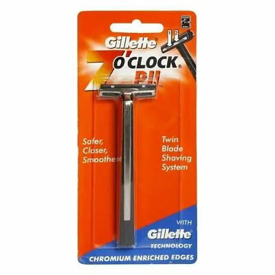 Gillette 7 O'clock  P II  RAzor  With Twin Blade Safety Cartridges   -Free Ship • £11.22