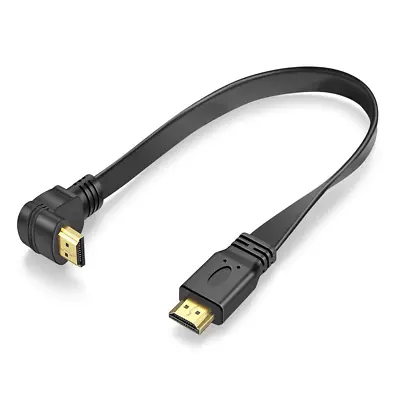 $13.99 • Buy 1 Feet Flat High Speed HDMI Male To Male Extension Cable 270 Degree Right Angle