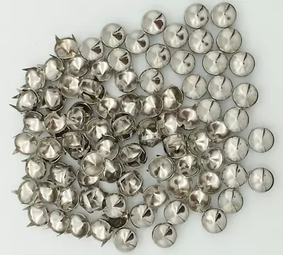 100pcs 9mm Cones DIY Leathercraft Metal Punk Studs Rivet Spikes Nailheads Silver • $9.01