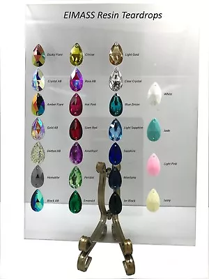 EIMASS® Sew Or Glue On Resin Crystals Flat Back Teardrop Shape Gems For Costume • £2.99