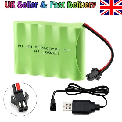 £15.99 • Buy 6V 2400mAh Ni-MH AA Battery Pack W/ SM-2P 2Pin Plug & Charger For RC Truck Car