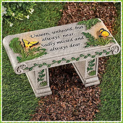 Solar Butterflies Memorial Bench Garden Statue Cemetery Grave Beloved Departed • $29.98