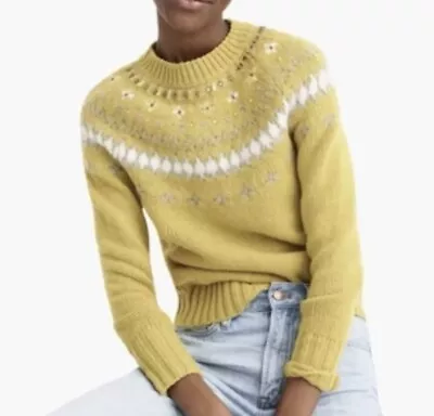 J Crew Jewel Embellished Fair Isle Sweater Size S • $29