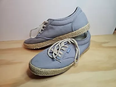 Women's Vans Atwood Low Espadrille Blue Chambray Lace Up Sneakers Size 10 Used • $19.99