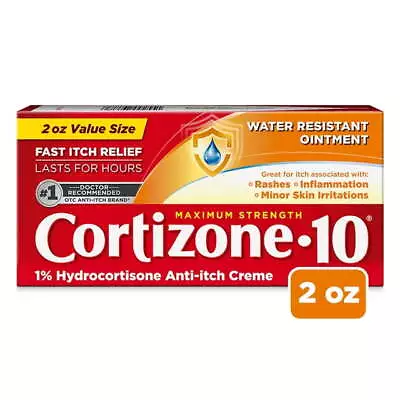 Cortizone 10 Maximum Strength Water Resistant Anti-Itch Ointment 1% Hydrocorti • $7.98