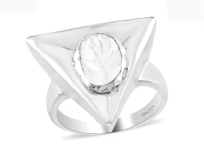 Womens Ring Polki Diamond Trillion Solitaire (7) Plat/925 **NEW** MODERN CHIC!! • $132.48