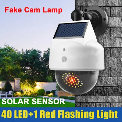LED Solar Light PIR Motion Sensor Outdoor Garden Yard Wall Security Fake Camera • £9.59