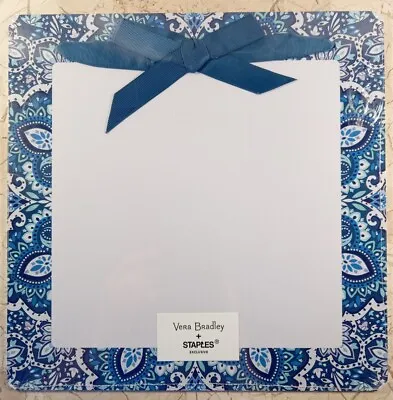 Vera Bradley Bon Bon Medallion Blue Paisley Dry Erase Board Hang Ribbon 11x11  • $14.99