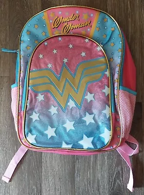 Wonder Woman DC COMICS Pink  Full-Size School Backpack Bag • £20.51