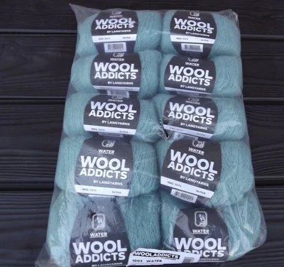 $99 • Buy Lang Yarn  Wool Addicts  Water  New, Sealed Bag Of Ten, 100 % Alpaca, Col. 74