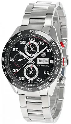 TAG HEUER Carrera 44MM AUTO Black Dial SS Men's Watch CBN2A1AA.BA0643 • $4200