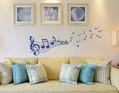 Large Musical Notes Wall Sticker DIY Wall Art Home Decor Wall Decal HIGH QUALITY • £9.49