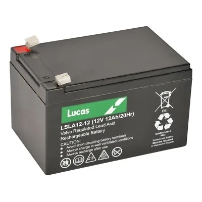 £29.50 • Buy LUCAS 12V 12AH Battery Replace Power Source WP12-12 (91-214) 12V 12Ah