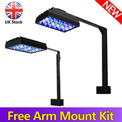 Led Aquarium Lighting Saltwater Aquarium Lamp For Marine Reef Coral With Arm Kit • £70.80