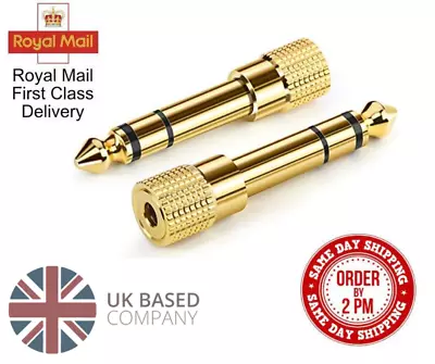 SMALL To BIG Adapter Jack Plug-3.5mm To 6.35mm Connector  Audio AUX Converter UK • £2.29