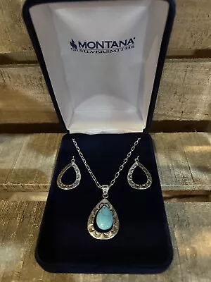 Montana Silversmiths Jewelry Set Women Roadrunner Scalloped 19  JS5129 • $49.99