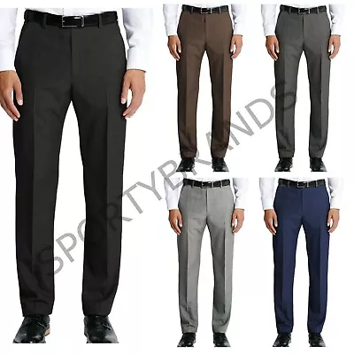 Mens Formal Trousers Smart Casual Business Dress Office Work Trousers Pants  • £13.98